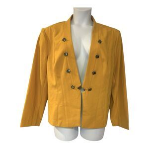 Midnight Velvet Ponte Knit Machine Washable Gold Blazer Career Jacket plus 3X